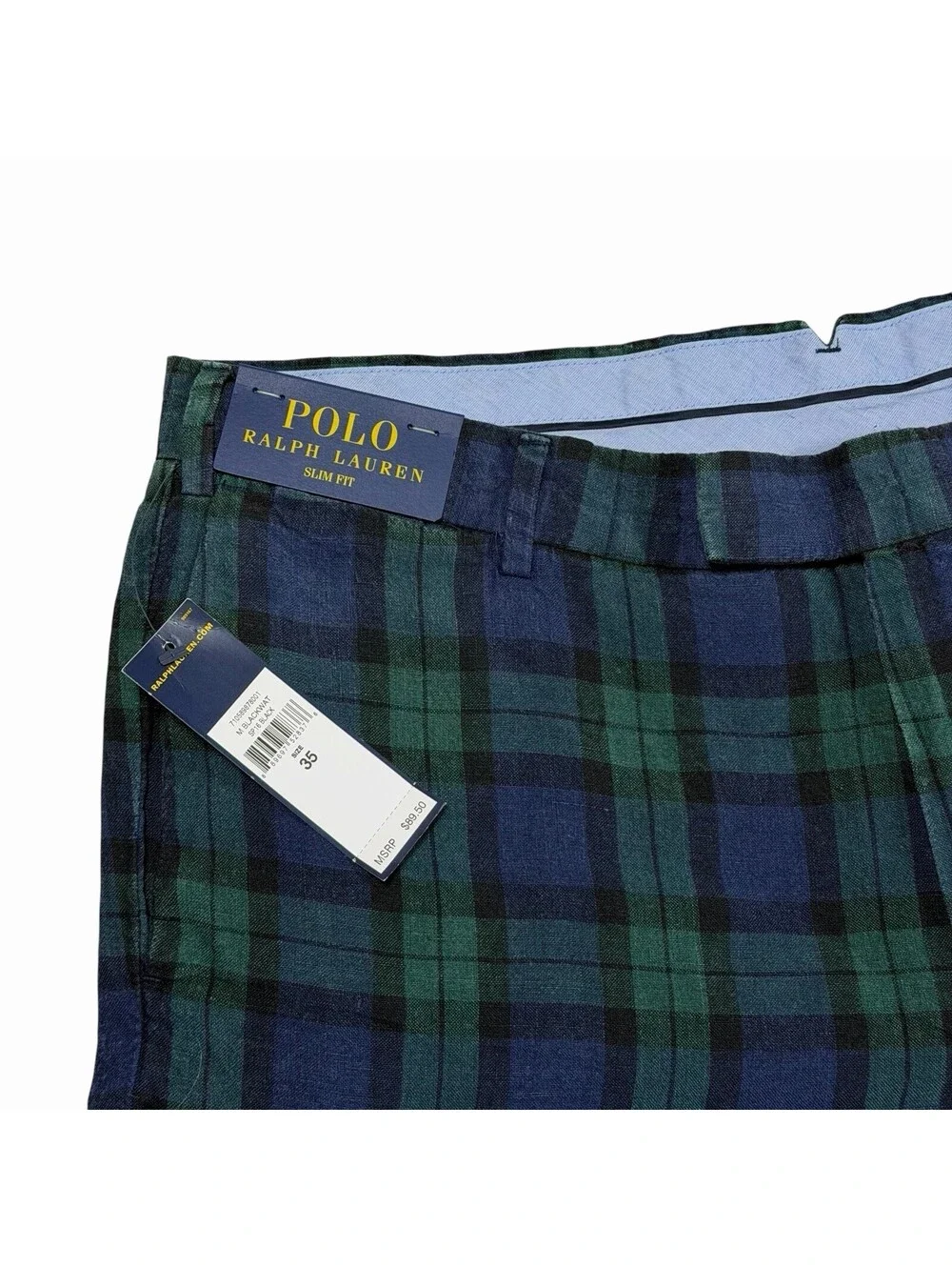 Polo Ralph Lauren Black Watch Plaid Slim Fit Shorts New With Tags Size 35